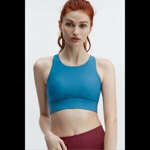 Fabletics No Bounce Sports Bra Ocean Wave Sz XL